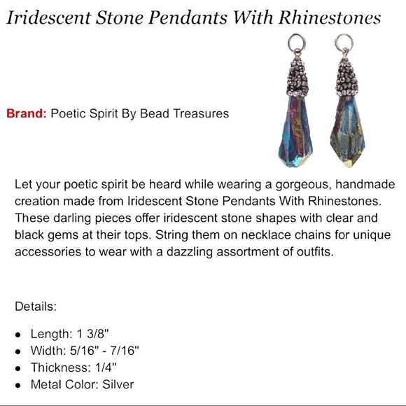 Rainbow holographic titanium quartz pendant necklace on silver chain - Picture 5 of 5